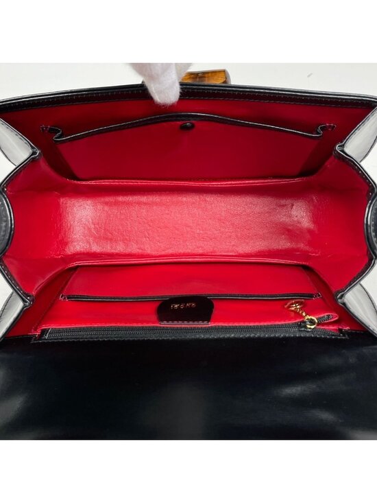 Gucci Bamboo Handbag 2-Way Vintage Leather Black main image 6